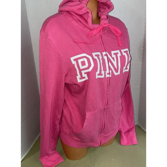 Vintage Victoria’s Secret zip love pink hoodie sweatshirt Top SM - Picture 6 of 9
